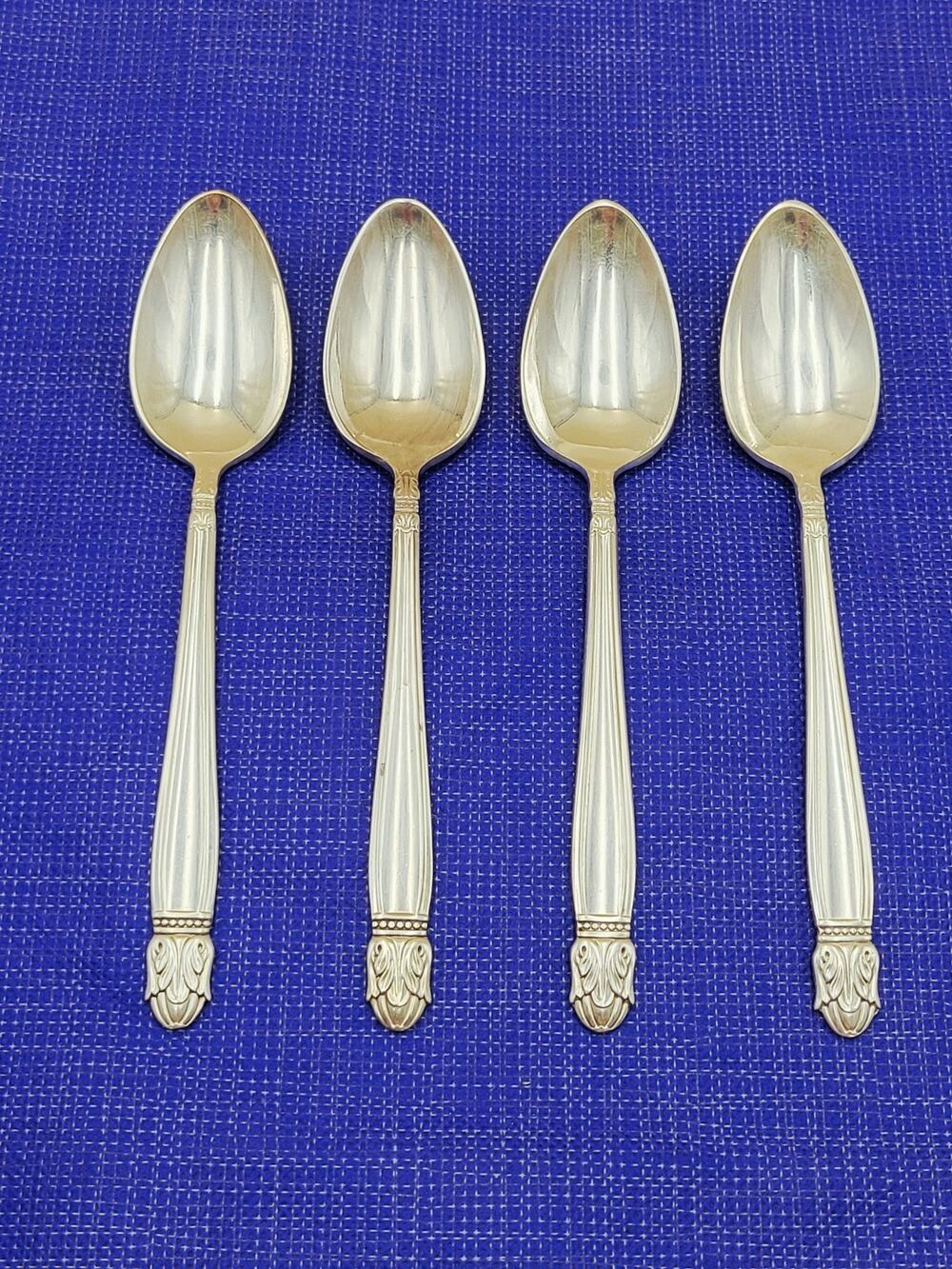Holmes & Edwards International Silver 1938 Danish Princess Teaspoon Spoon Set 4